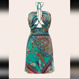 Gorgeous Print Halter Mini Dress